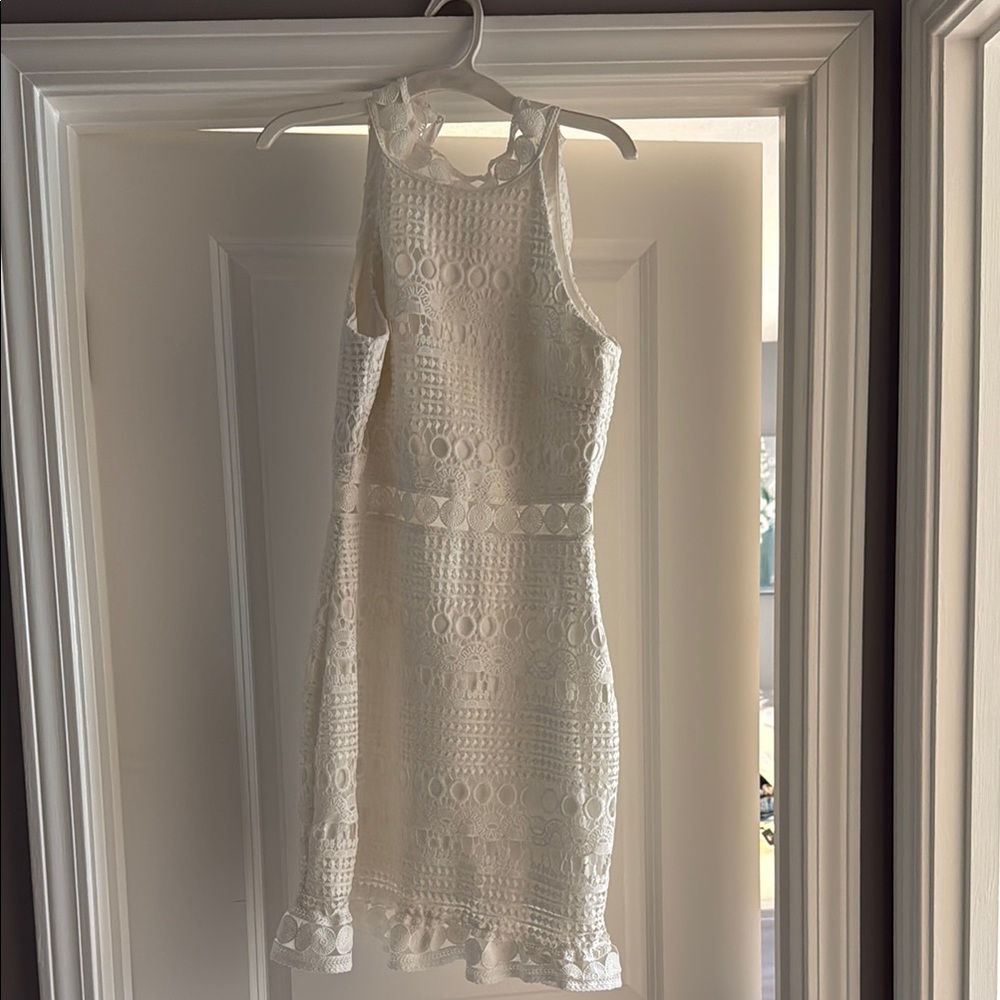 Hello Molly White Sheath Halter Mini Dress